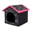 Szivacs kutyaház - fekete, rózsaszín