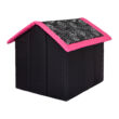 Szivacs kutyaház - fekete, rózsaszín