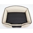Elite bőr kutyaágy és macskaágy - bézs és fekete