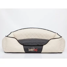 Elite bőr kutyaágy és macskaágy - bézs és fekete