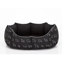 New York kutyaágy és macskaágy - fekete kutya mintával