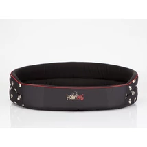 Ovális szivacs kutyaágy és macskaágy - tappancs mintás fekete