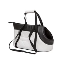 Bőr kutya és macska hordozó táska - fehér