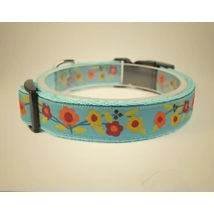 Nyakörv 25mm prémium - Virág kék