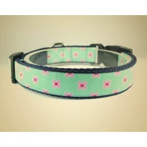 Nyakörv 25mm prémium - Virág türkiz