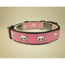 Nyakörv 25mm prémium - Koponyák rózsaszín