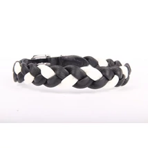 Fonott bőr nyakörv - Fehér