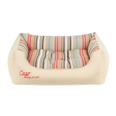 Luxury Soft Stripes Red bőr kutyaágy
