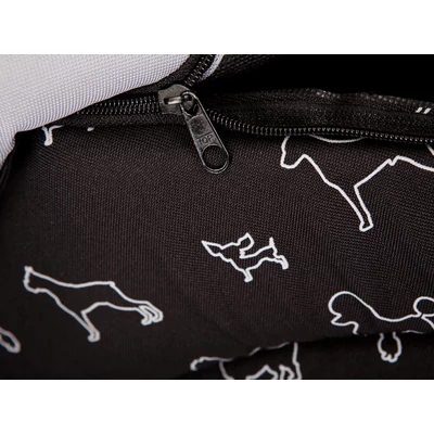 Szivacs kutyaház - fekete, kutya mintás