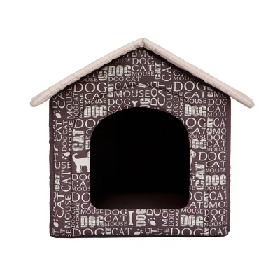 Szivacs kutya és cica ház - feliratos, barna