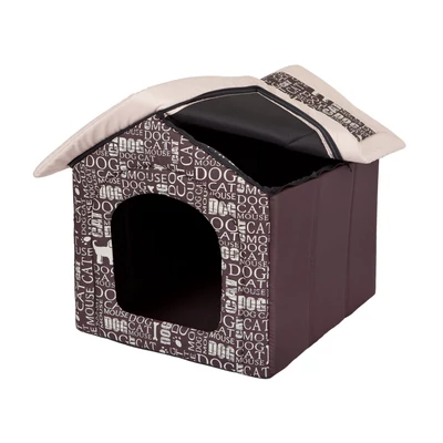Szivacs kutya és cica ház - feliratos, barna