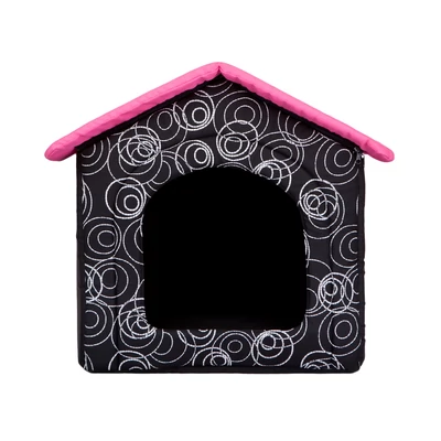 Szivacs kutyaház - fekete, rózsaszín