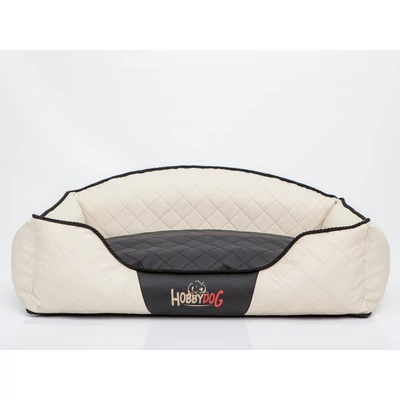 Elite bőr kutyaágy és macskaágy - bézs és fekete