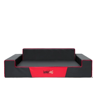 Glamour bőr kutyaágy és cicaágy - fekete és piros