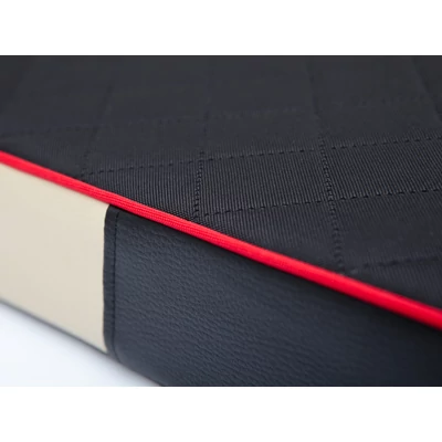 Premium bőr memóriahabos ortopédiai kutya és cica matrac - fekete