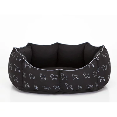 New York kutyaágy és macskaágy - fekete kutya mintával