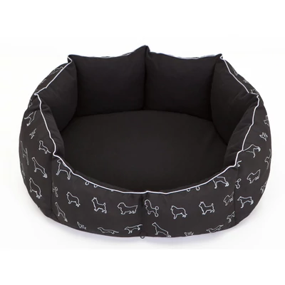 New York kutyaágy és macskaágy - fekete kutya mintával