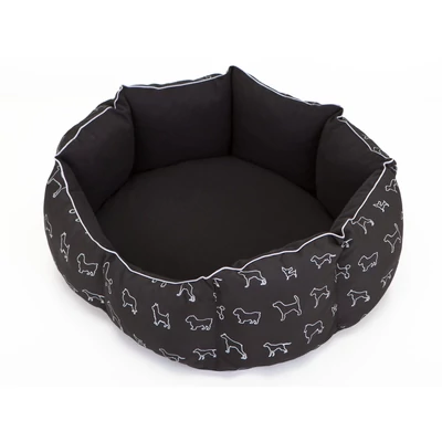 New York kutyaágy és macskaágy - fekete kutya mintával