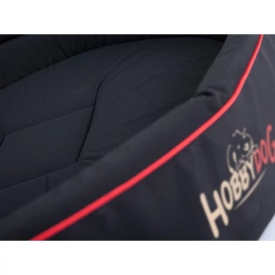 Ovális szivacs kutyaágy és macskaágy - tappancs mintás fekete