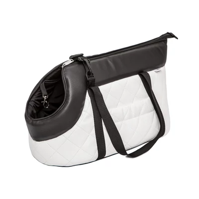 Bőr kutya és macska hordozó táska - fehér