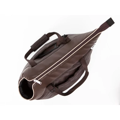 Bőr kutya és macska hordozó táska - barna