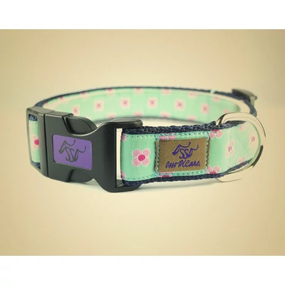 Nyakörv 25mm prémium - Virág türkiz