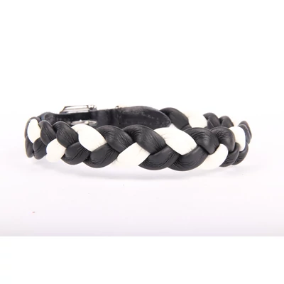 Fonott bőr nyakörv - Fehér