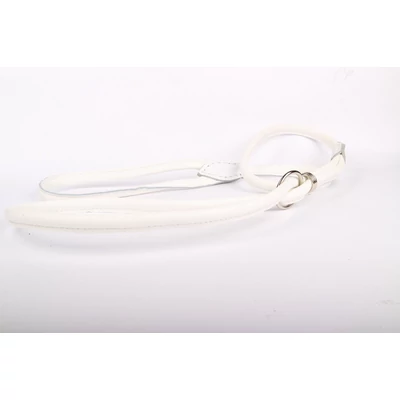 Dog show (kiállítási) felvezető bőr póráz - Fehér